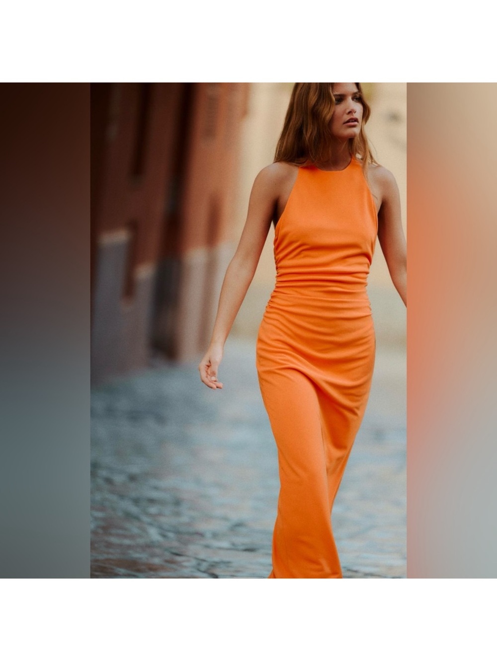 NWT Zara halter dress - Orange